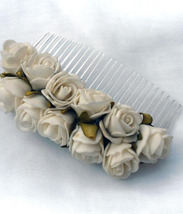 Foam Rose Hairslide (white)