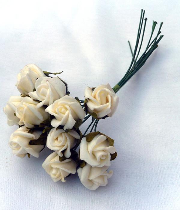 Small Foam Roses (white)