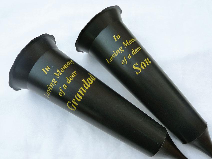 Lettered Grave Vase