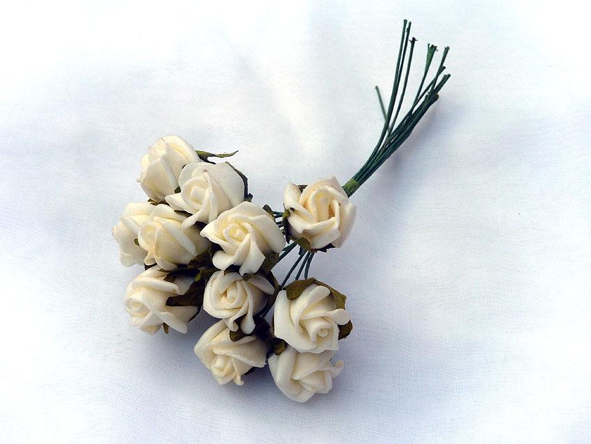 Small Foam Roses (white)